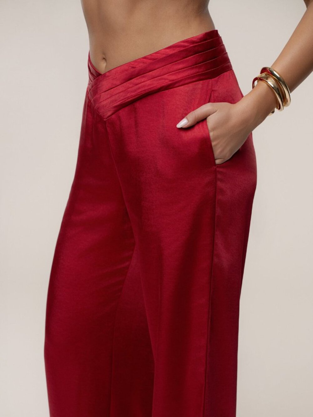 JLUXLABEL Red True Affection Satin Trouser - NWOT - Size S - Picture 4 of 9